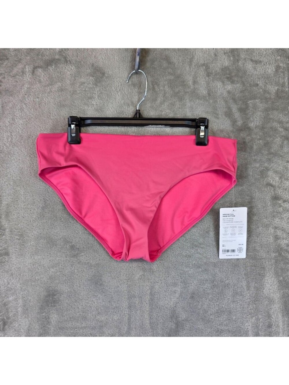 Athleta Bikini Bottom Womens L Pink Hipster Full Swim Bottom UPF 40+ Swimwear